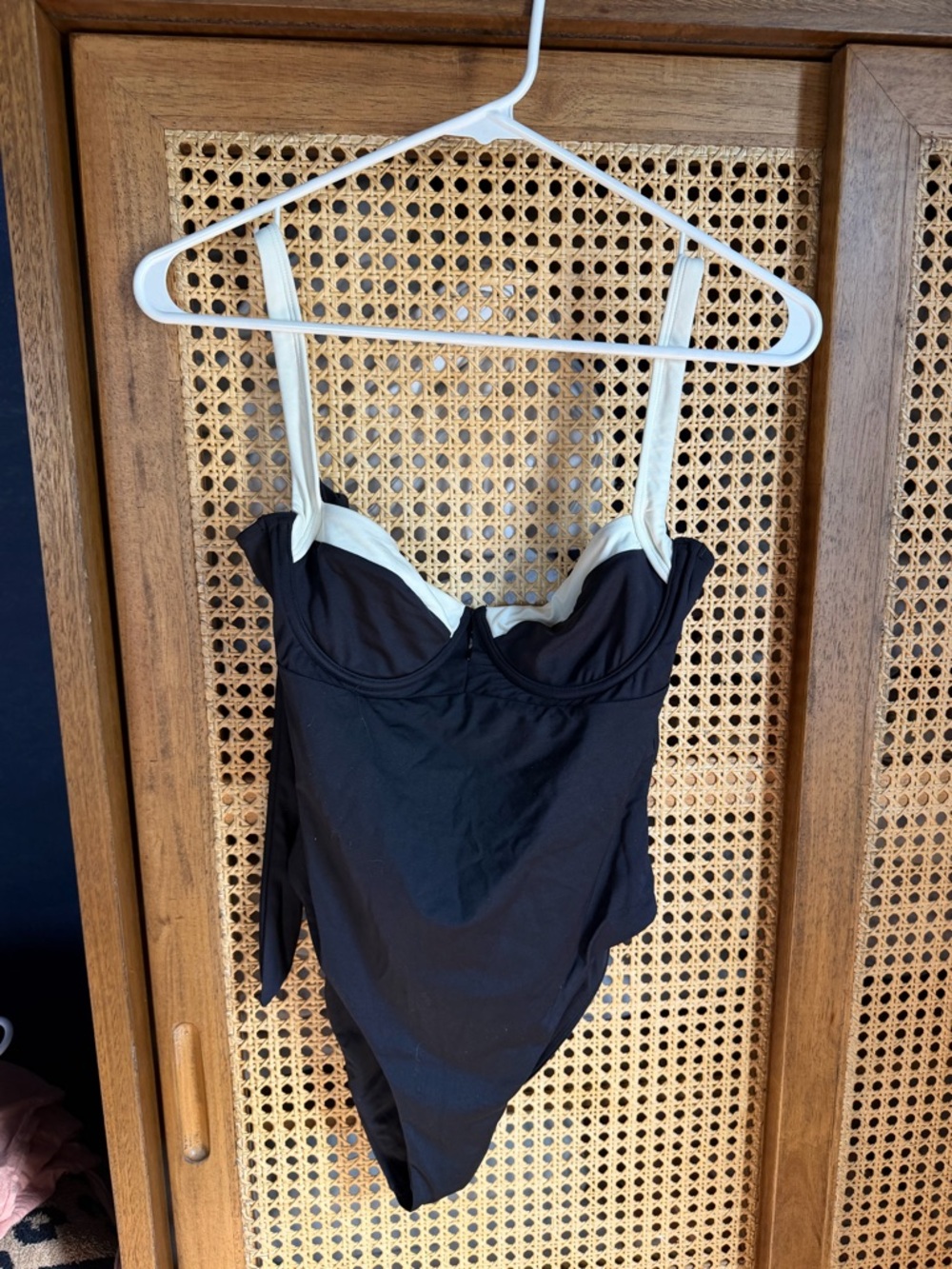 Black & Cream Women’s One-Piece Swimsuit